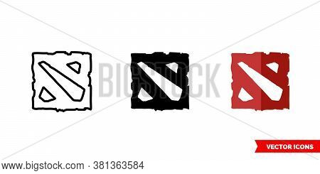 Dota Icon Of 3 Types Color, Black And White, Outline. Isolated Vector Sign Symbol.