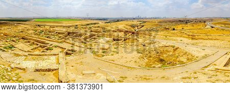 Panoramic View Of Tel Beer Sheva Archaeological Site, Believed To Be The Remains Of The Biblical Tow