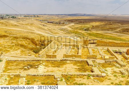 View Of Tel Beer Sheva Archaeological Site, Believed To Be The Remains Of The Biblical Town Of Beers