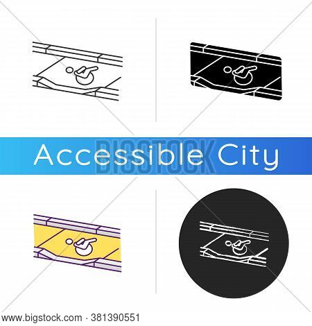 Dropped Kerb Icon. Curb Cut. Access Between Street And Sidewalk. Wheelchair Users. Driveway. Modern 