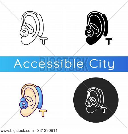 Hearing Loop Icon. Assistive Listening Technology. Audio Induction Loop System. Hearing Aids. Clear 