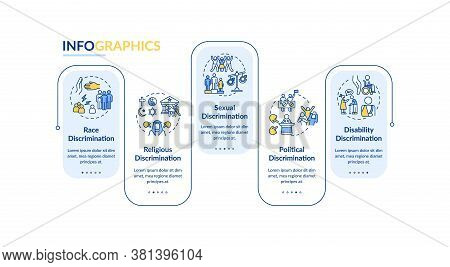 Discrimination Types Vector Infographic Template. Disability Prejudice. Presentation Design Elements