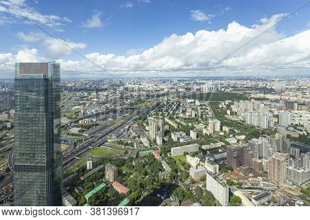 Moscow, Russia – July 23, 2020: Aerial View Of Center Of Moscow From Observation Deck  Federation To
