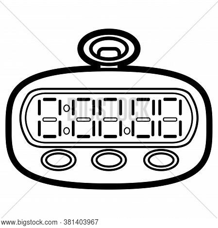 Cronometer Soccer Draw Black And White Icon- Vector