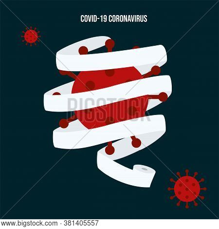 Coronavirus Wrapped In The Toilet Paper. Covid-19
