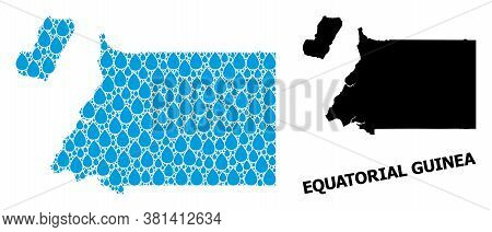 Vector Mosaic And Solid Map Of Equatorial Guinea. Map Of Equatorial Guinea Vector Mosaic For Pure Wa