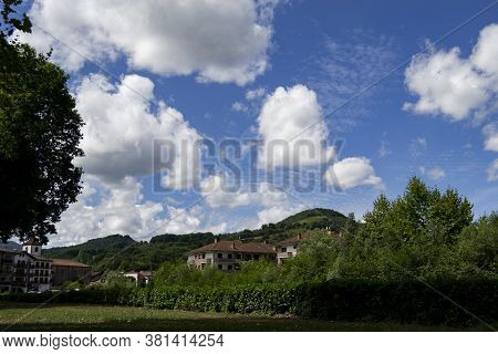Municipality Of Santesteban Next To The Vía Verde Del Bidasoa, In Navarra, Spain