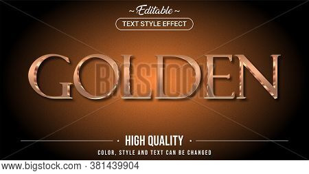 Editable Text Style Effect - Golden Color Theme Style. Graphic Design Element
