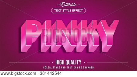 Editable Text Style Effect - Pinky Theme Style. Graphic Design Element.