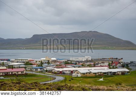 View Over Town Of Grundafjordur In Snaefellsnes Peninsula In Iceland