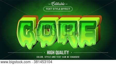 Editable Text Style Effect - Gore Theme Style. Graphic Design Element.