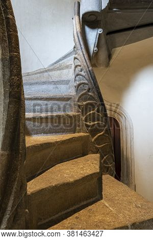Graz, Austria. August 2020.  Detail Of The Double Helical Spiral Staircase Built In 1499 Located In 