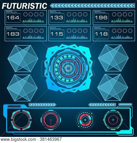 Abstract Future, Concept Vector Futuristic Interface. Communications Map Of The World