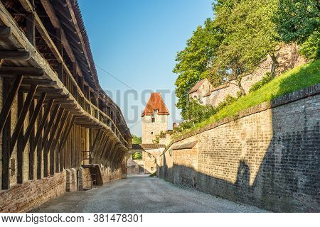 Old Street Near Wall To Trausnitz Castle In Landshut - Germany