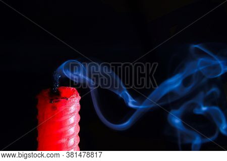 Red Candle Blow Off With Smoke Wallpaper