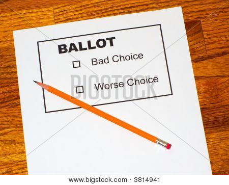 Crayon sur faux Bulletin de vote
