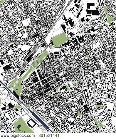 Map Of The City Of Reims, Marne, Grand Est, France