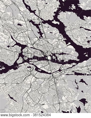 Map Of The City Of Stockholm, Sweden