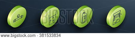 Set Isometric Industry Pipe And Manometer, Glass With Water, Container With Drain Cleaner And Well I