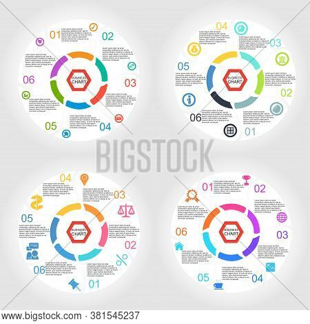 Vector Circle Infographic Set. Gear, Bulb, Cloud, Heart, Template For Diagram, Business Concept With