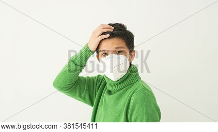 Asian Diversity Tomboy Lgbt Wearing Face Mask Worry About Covid-19 Problems