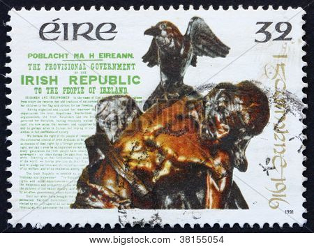 Postage stamp Ireland 1991 Statue of Cuchulainn by Oliver Sheppard