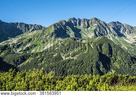 Western Tatras Scenery From Saddle Zabrat, Slovak Republic. Hiking Theme. Seasonal Natural Scene.