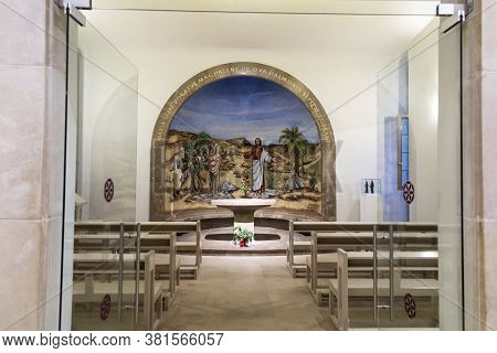 Magdala, Israel, January 26, 2020: Side Altar In The Church In Magdala On The Galilee Lake (tiberiac