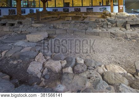 The Ancient Magdala Stone Located In A 1st Century Synagogue Dig Located In The Village Of Magdala I