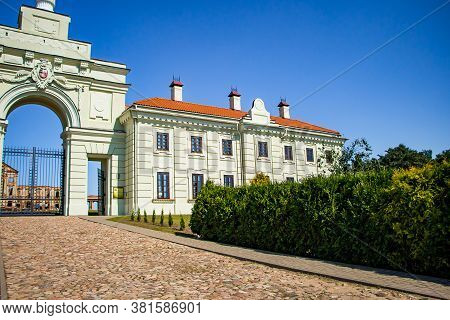 View Of The Old Medieval Palace In Ruzhany. Reconstruction Of An Ancient Castle. Brest Region, Belar