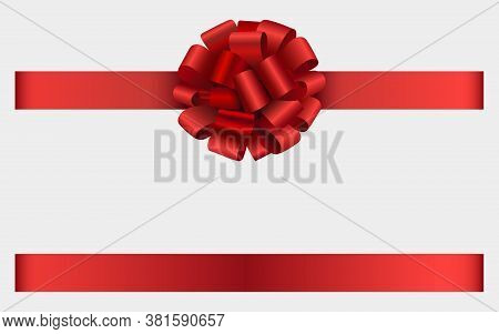 Red Bow And Ribbon For Christmas And Birthday Secorations