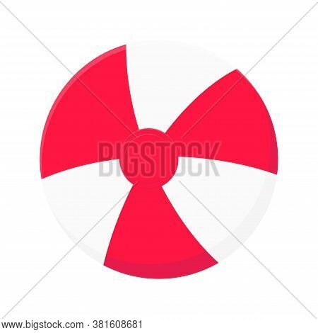 Round Beach Ball Flat Style Design Vector Illustration Icon Sign Isolated On White Background. Retro