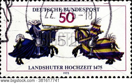 02 10 2020 Divnoe Stavropol Territory Russia The Postage Stamp Germany 1975 The 500th Anniversary Of