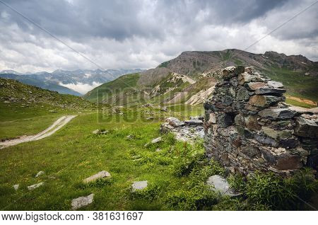 Old Military Barracks Ruins From The First Wolrd War On The Path To Rocca La Meja, One Of The Most I