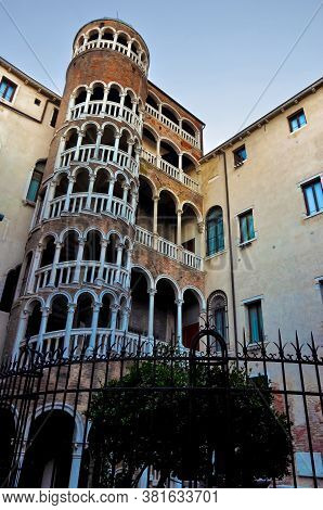 Venice, The Famous Multi-arch Spiral Staircase Of Palazzo Contarini Del Bovolo
