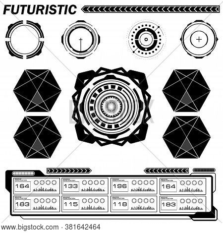 Black And White Spheres For The Futuristic User Interface Hud