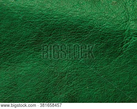 Green Textured Leather Background Material For Online Store