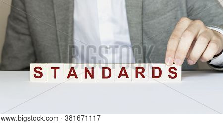 Word Standards Made With Wood Building Blocks