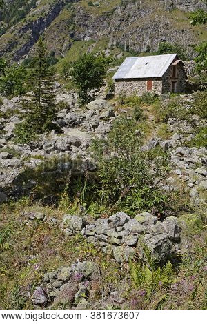 Stone Shepherd Shelter In A Mountain Landscape