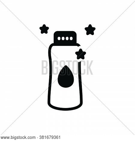 Black Solid Icon For Baby-powder Powder Costmetic Perforations Bottle Softness Purity Hygiene Skin-c