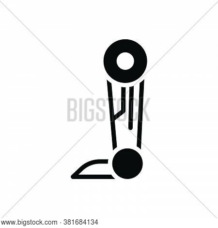 Black Solid Icon For Prosthesis Artificial Pegleg Fake Amputee Appliance Disability Helplessness