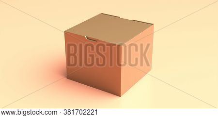 Package Box With Sliding Cover, Blank Advertise Template For Products Packing. 3D Illustration