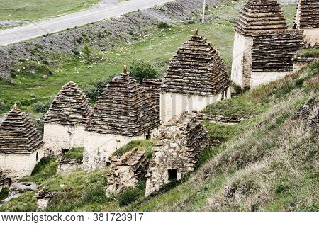Ancient Alanian Necropolis (city Of Dead)  In Dargavs Village, North Ossetia Alania, Russia