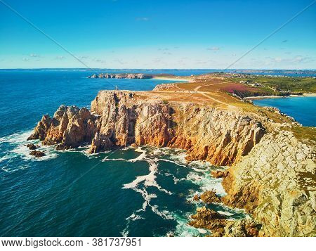 Scenic View Of Crozon Peninsula, One Of The Most Popular Tourist Destinations In Brittany, France. A