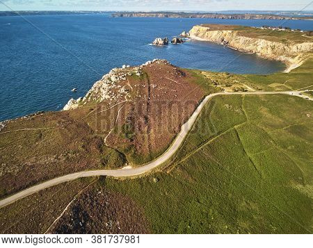 Scenic View Of Crozon Peninsula, One Of The Most Popular Tourist Destinations In Brittany, France. A
