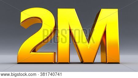 2m, 2 Million Celebration Like Or Follower. 3d Rendering For Celebrate Or Thank You Followers, Frien
