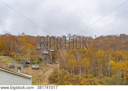 Naeba, Yuzawa, Niigata Prefecture, Japan - Oct 21 2019 : Tashiro Rapid Lift, Tashiro Ski Resort In A