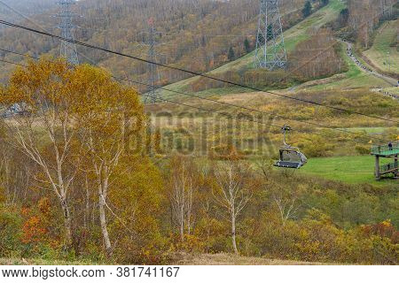 Naeba, Yuzawa, Niigata Prefecture, Japan - Oct 21 2019 : Tashiro Rapid Lift, Tashiro Ski Resort In A
