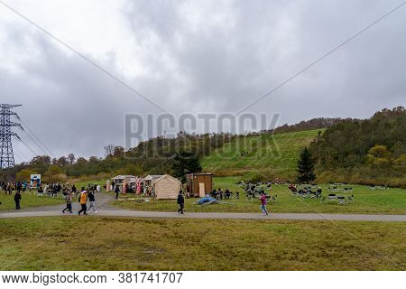 Naeba, Yuzawa, Niigata Prefecture, Japan - Oct 21 2019 : Tashiro Ski Resort In Autumn Foliage Season