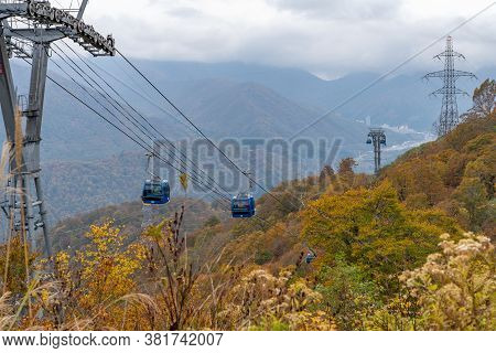 Naeba, Yuzawa, Niigata Prefecture, Japan - Oct 21 2019 : Dragondola (naeba-tashiro Gondola) In Autum